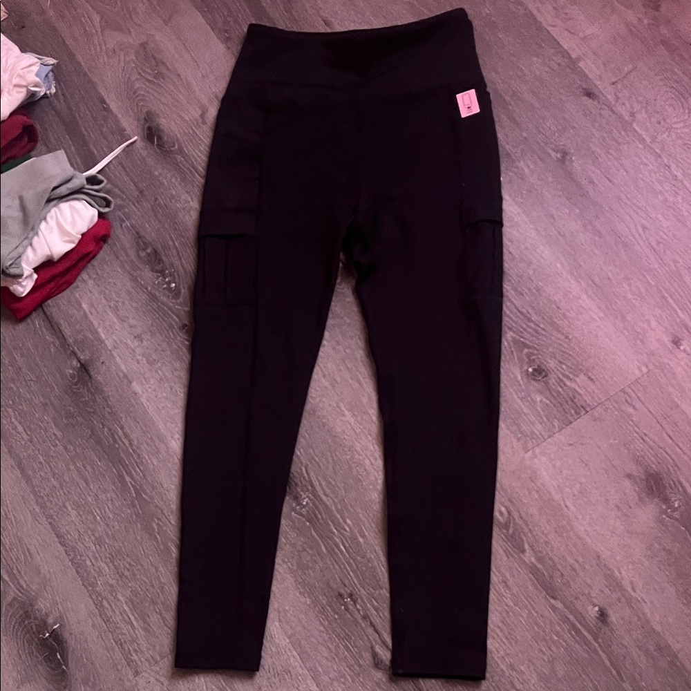 Black Kids Cargo Leggings